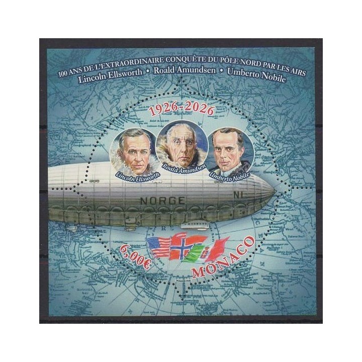 Buy this stamp of Monaco of the year 2026 (Conquête du pôle nord).