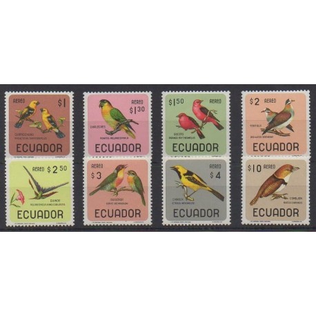 Équateur - 1966 - No PA442/PA449 - Oiseaux