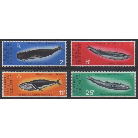 British Antarctic Territory - 1977 - Nb 64/67 - Sea life - Mamals - Mint hinged