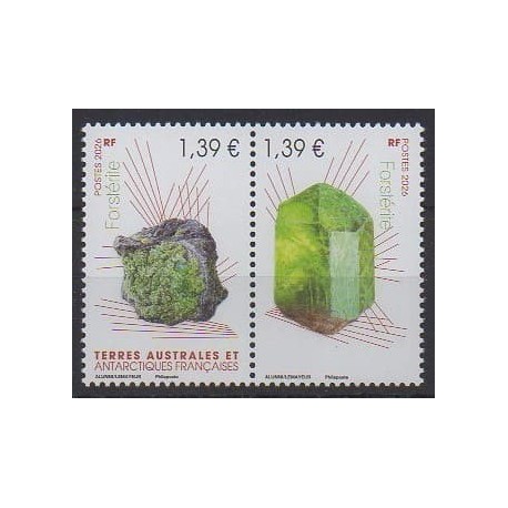 French Southern and Antarctic Territories - Post - 2026 - Forstérite avec erreur - Minerals - Gems