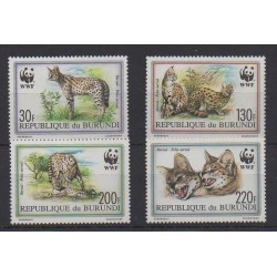 Burundi - 1992 - Nb 968/971 - Mamals - Endangered species - WWF