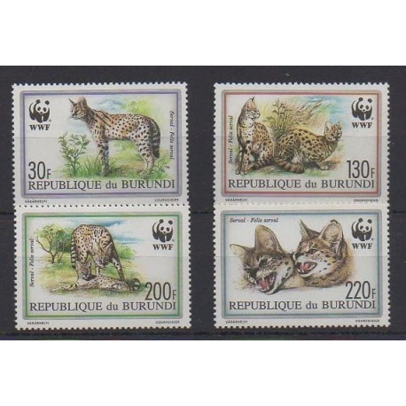 Burundi - 1992 - No 968/971 - Mammifères - Espèces menacées - WWF