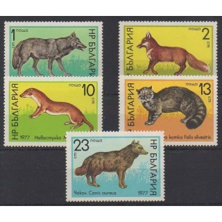 Acheter cette série de timbres de Bulgarie de l'année 1977 (No 2306/2310).