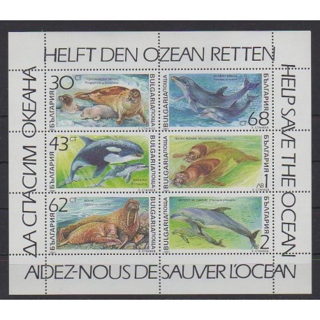 Bulgarie - 1991 - No 3424/3429 - Mammifères - Vie marine