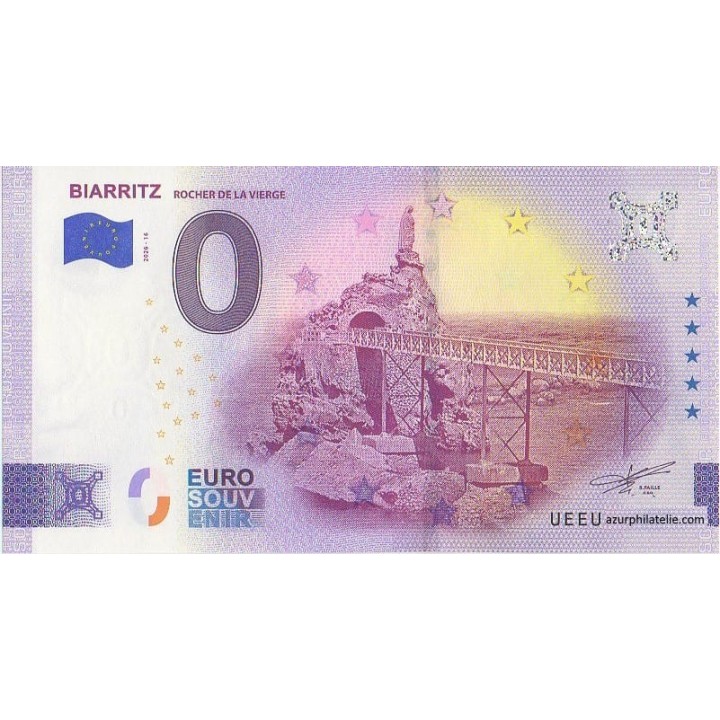Billet souvenir touristique - 2026-16 - Biarritz - Rocher de la Vierge - (Pyrénées-Atlantiques)