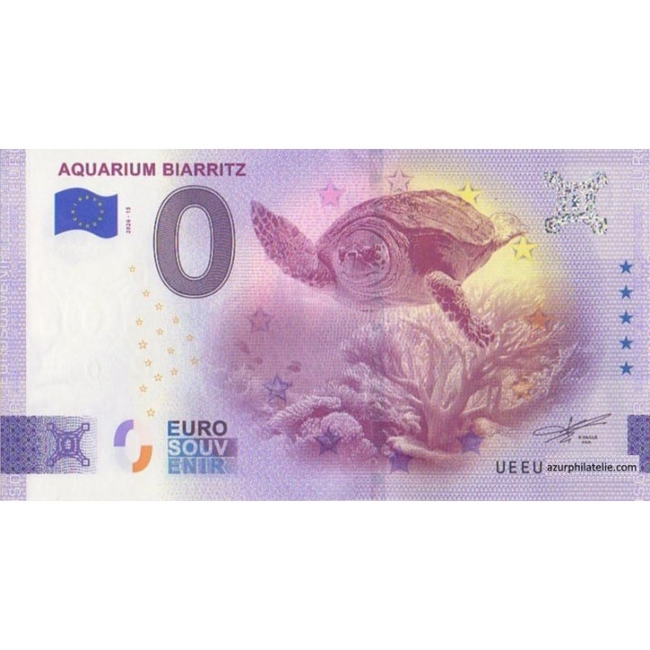 Billet souvenir touristique - 2026-15 - Aquarium de Biarritz - La tortue - (Pyrénées-Atlantiques)