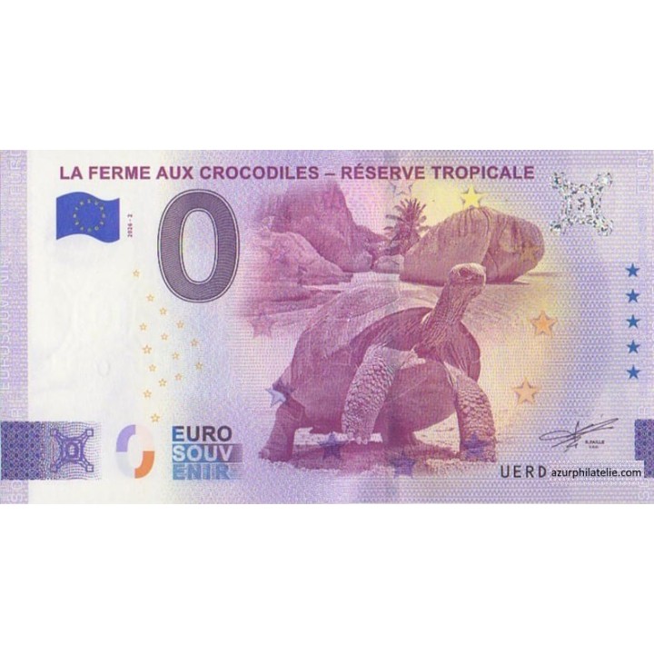 Billet souvenir touristique - 2026-2 - La ferme aux crocodiles - La tortue - (Drôme)