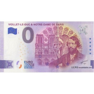 Billet souvenir touristique - 2025-6 - Viollet-le-Duc et Notre-Dame de Paris - (Paris)