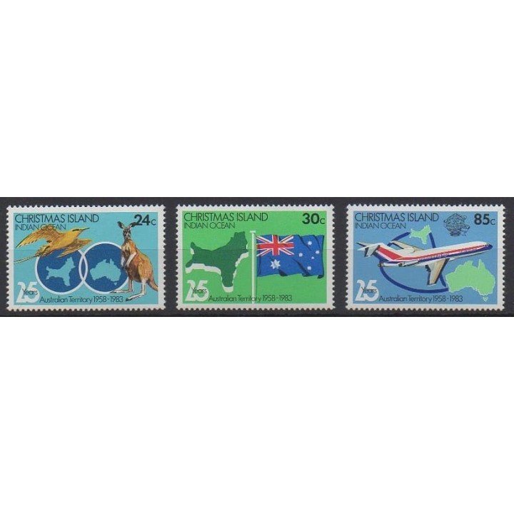 Acheter cette série de timbres des îles Christmas de l'année 1983 (No 179/181).