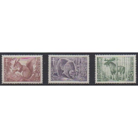 Finlande - 1953 - No 401/403 - Mammifères - Santé ou Croix-Rouge