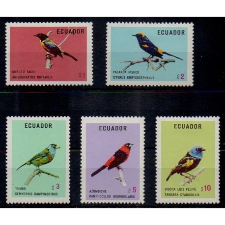 Équateur - 1973 - No 898/902 - Oiseaux - Neufs avec charnière