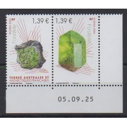 French Southern and Antarctic Territories - Post - 2026 - Forstérite avec erreur et coin daté - Minerals - Gems
