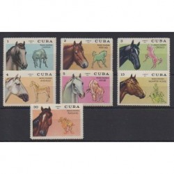 Cub. - 1972 - No 1586/1592 - Chevaux - Neufs avec charnière