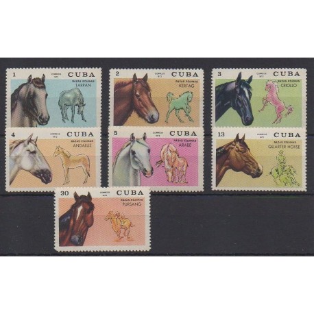 Cub. - 1972 - No 1586/1592 - Chevaux - Neufs avec charnière