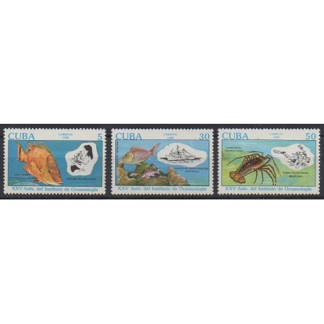 Cub. - 1990 - No 3032/3034 - Vie marine
