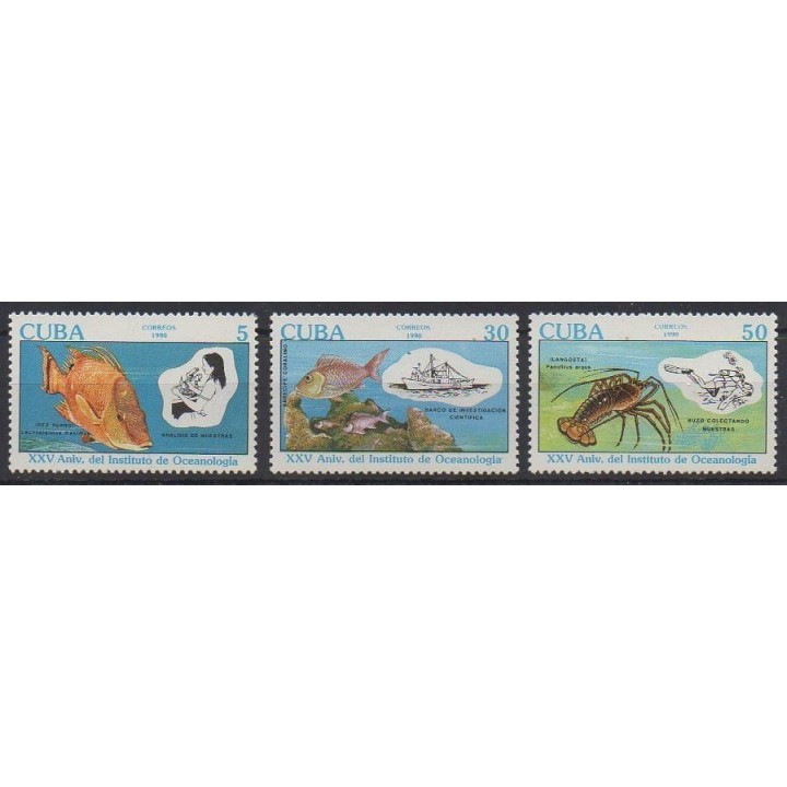 Acheter cette série de timbres de Cuba de l'année 1990 (No 3032/3034).
