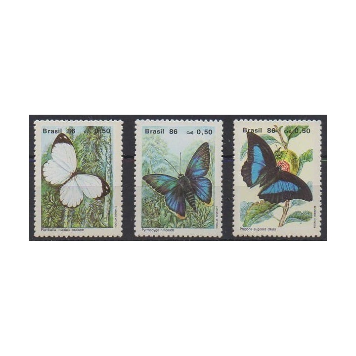 Buy this set of stamps of Brazil of the year 1986 (Nb 1794/1796).