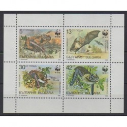Bulgaria - 1989 - Nb 3231/3234 - Mamals - Endangered species - WWF