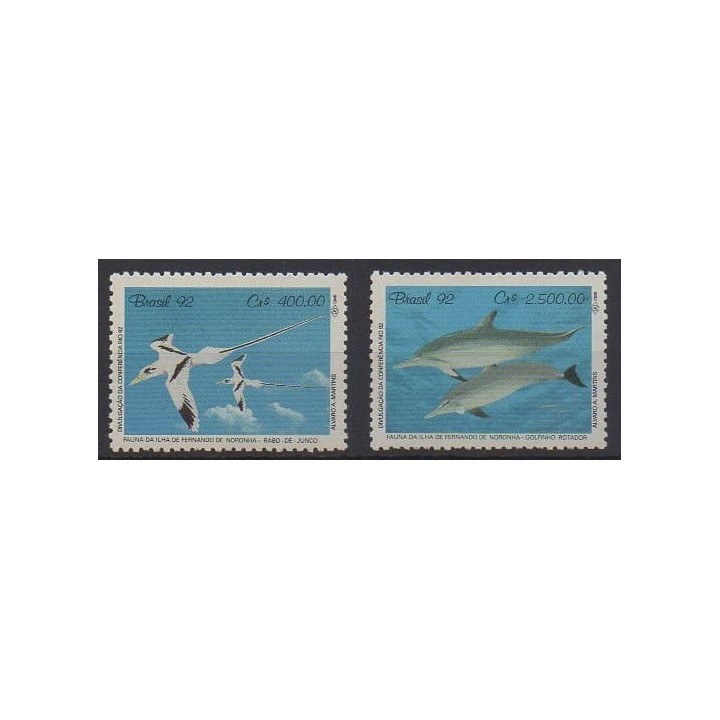 Buy this set of stamps of Brazil of the year 1992 (Nb 2064/2065).