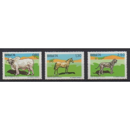 Brazil - 1974 - Nb 1123/1125 - Mamals - Mint hinged