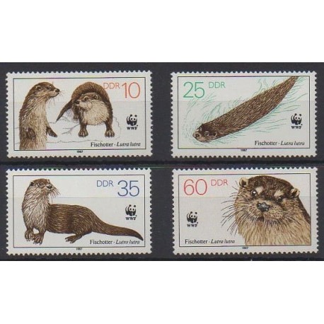 East Germany (GDR) - 1987 - Nb 2732/2735 - Mamals - Endangered species - WWF