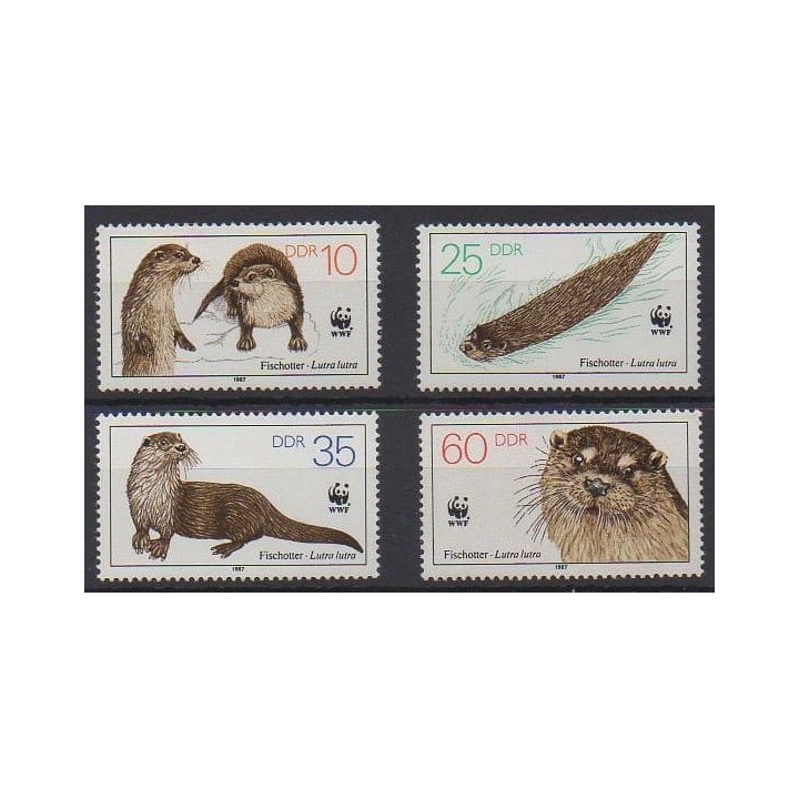 Acheter cette série de timbres d'Allemagne orientale (RDA) de l'année 1987 (No 2732/2735).