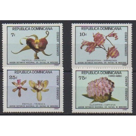 Dominicaine (République) - 1981 - No PA394/PA397 - Fleurs