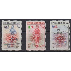 Dominican (Republic) - 1957 - Nb PA105/PA107 - Health or Red cross - Summer Olympics - Mint hinged