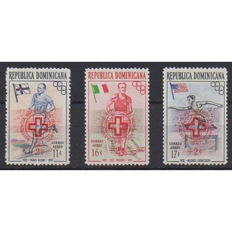 Dominican (Republic) - 1957 - Nb PA105/PA107 - Health or Red cross - Summer Olympics - Mint hinged