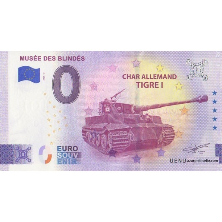 Billet souvenir touristique - 2026-5 - Musée des blindés - Char allemand TIGRE I - (Maine-et-Loire)