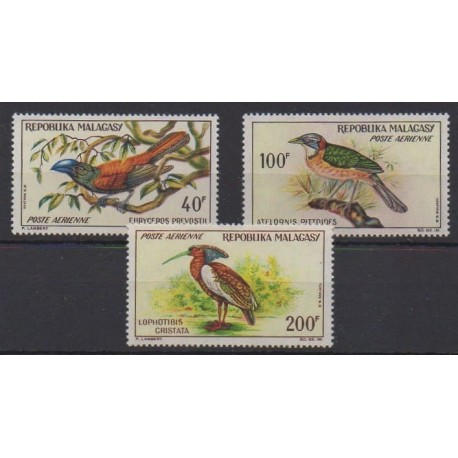 Madagascar - 1963 - Nb PA89/PA91 - Birds - Mint hinged