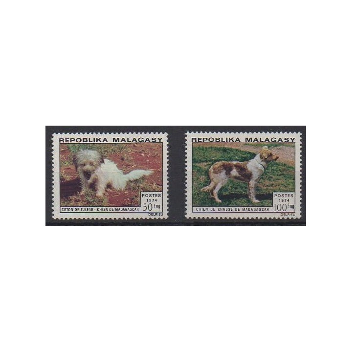 Acheter cette série de timbres de Madagascar de l'année 1974 (No 547/548). - Neuf avec charnière