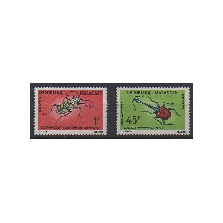 Acheter cette série de timbres de Madagascar de l'année 1966 (No 420/421).