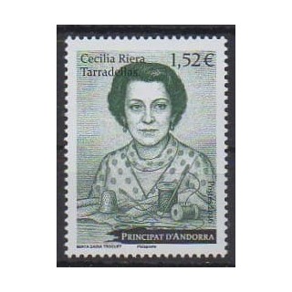 Buy this stamp of French Andorra of the year 2026 (Cecilia Riera Tarradellas).