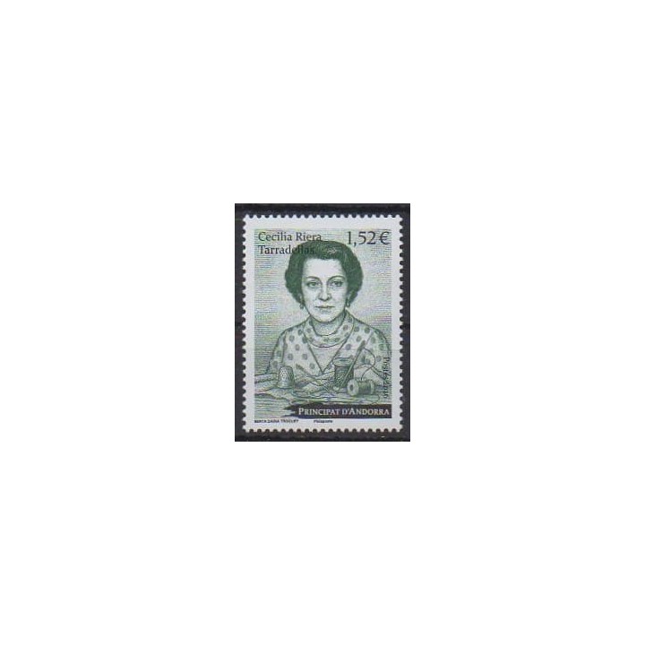 Buy this stamp of French Andorra of the year 2026 (Cecilia Riera Tarradellas).