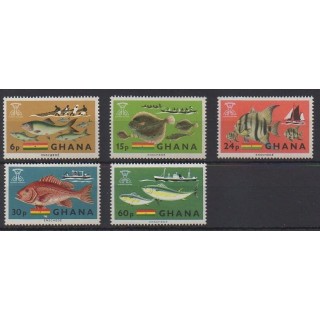 Buy this set of stamps of Ghana of the year 1966 (Nb 240/244).