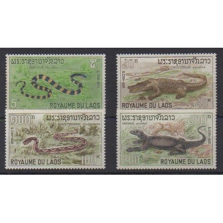 Laos - 1967 - Nb 167/170 - Reptils - Mint hinged