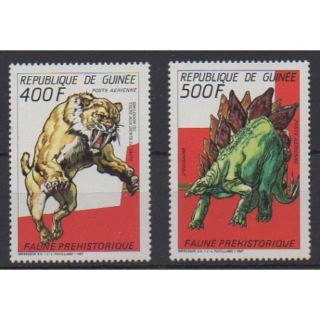 Guinée - 1987 - No PA217/PA218 - Animaux préhistoriques