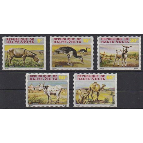 Haute-Volta - 1972 - No 279/283 - Animaux - Neufs avec charnière