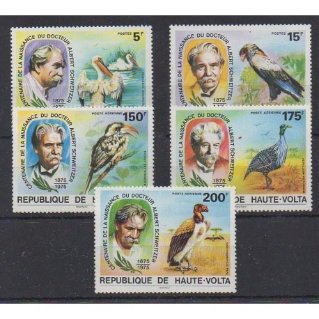 Upper Volta - 1975 - Nb 357/358 and PA190/PA192 - Health or Red cross - Birds - Mint hinged