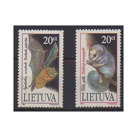 Lituanie - 1994 - No 495/496 - Mammifères