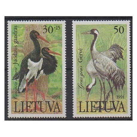 Lituanie - 1991 - No 420/421 - Oiseaux