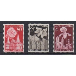 Belgique - 1955 - No 961/963 - Fleurs - Monuments