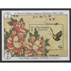 Gambie - 1989 - No BF70 - Insectes - Fleurs - Peinture