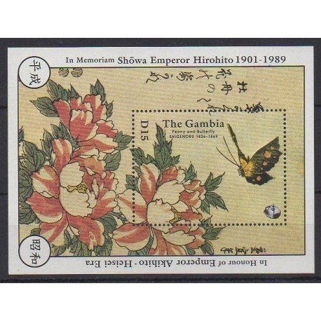 Gambia - 1989 - Nb BF70 - Insects - Flowers - Paintings