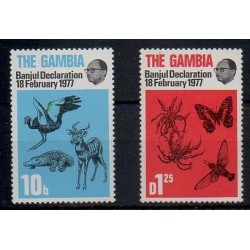 Gambie - 1977 - No 356 et 359 - Animaux - Histoire