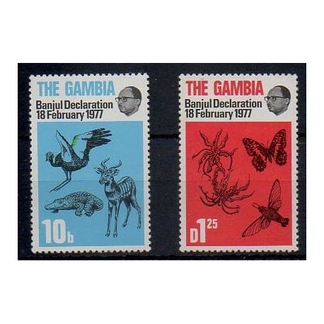 Gambia - 1977 - Nb 356 et 359 - Animals - Various Historics Themes
