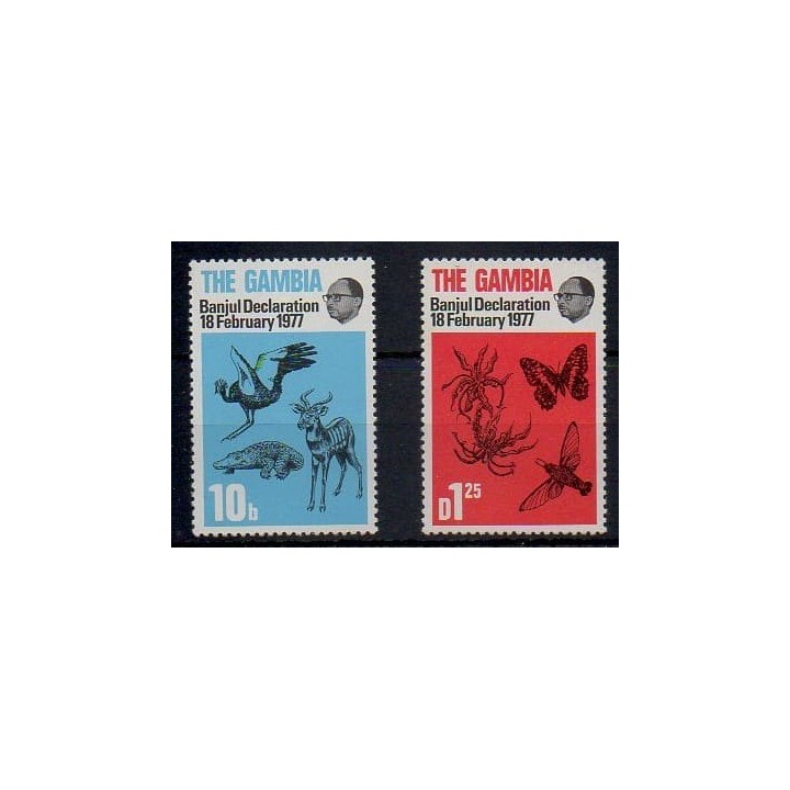 Acheter cette série de timbres de Gambie de l'année 1977 (No 356 et 359).
