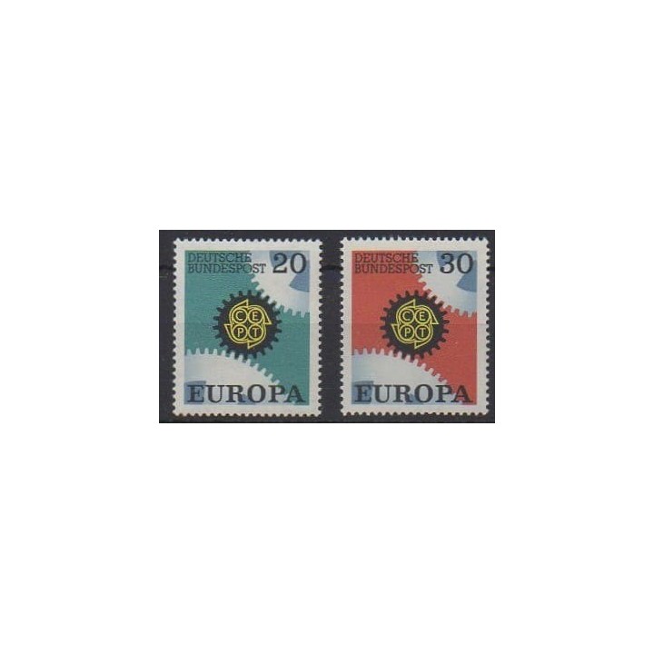 Buy this set of stamps of West Germany (FRG) of the year 1967 (Nb 398/399).