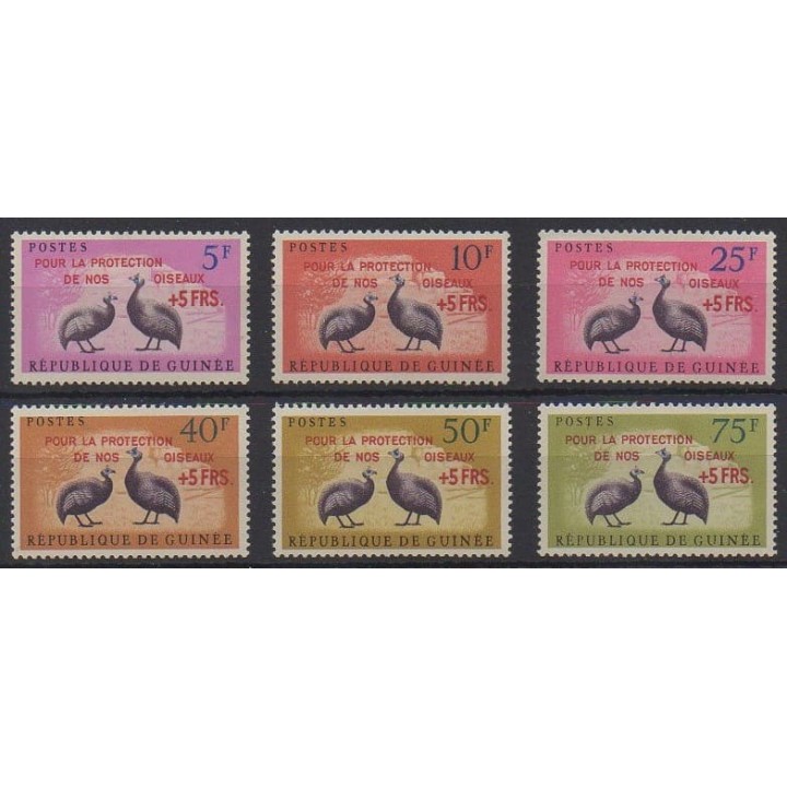 Acheter cette série de timbres de Guinée de l'année 1962 (No 87/92). - Neuf avec charnière